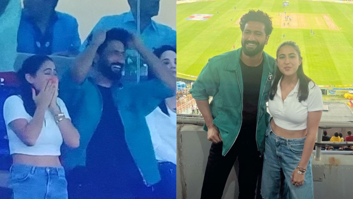 Csk Vs Gt Ipl Final Sara Ali Khan Vicky Kaushal Appeared Shocked After Rashid Khan Gets